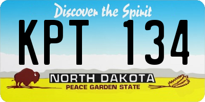 ND license plate KPT134