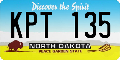 ND license plate KPT135