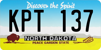 ND license plate KPT137