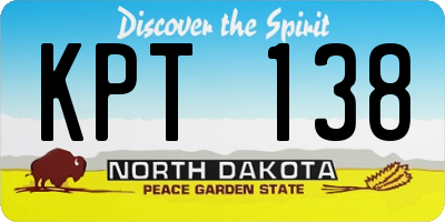 ND license plate KPT138