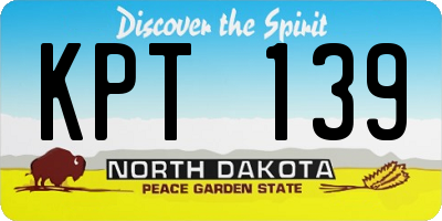 ND license plate KPT139