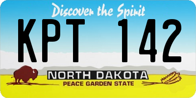 ND license plate KPT142