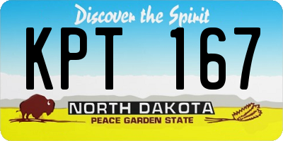 ND license plate KPT167
