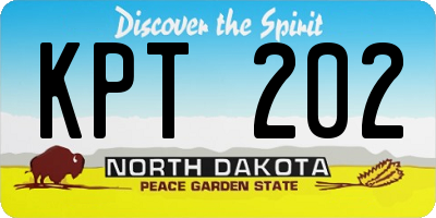 ND license plate KPT202