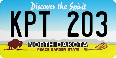 ND license plate KPT203