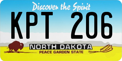 ND license plate KPT206