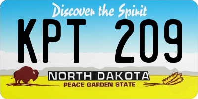 ND license plate KPT209