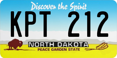 ND license plate KPT212
