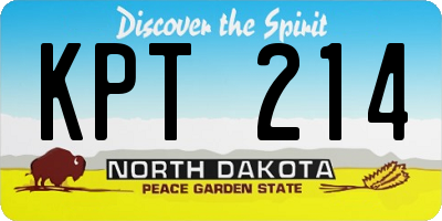 ND license plate KPT214