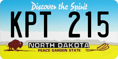 ND license plate KPT215