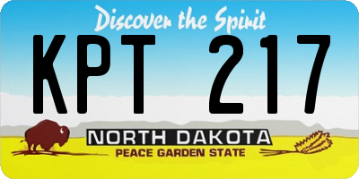 ND license plate KPT217