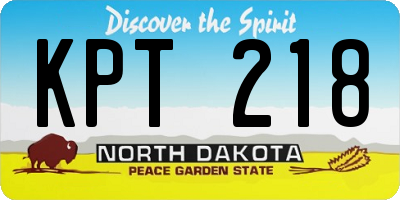 ND license plate KPT218