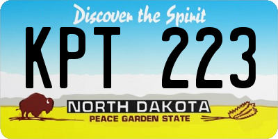 ND license plate KPT223