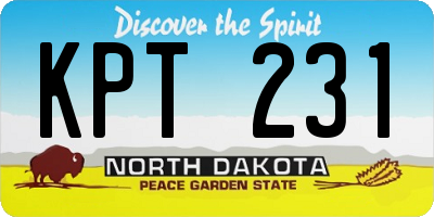 ND license plate KPT231