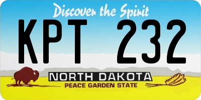 ND license plate KPT232