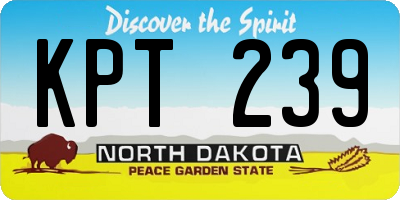 ND license plate KPT239