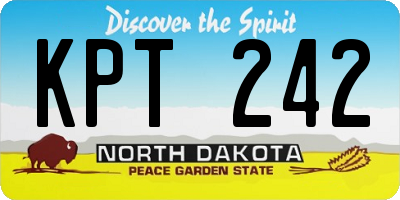 ND license plate KPT242