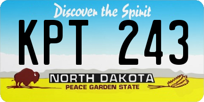 ND license plate KPT243
