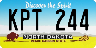 ND license plate KPT244