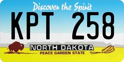 ND license plate KPT258