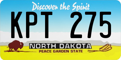 ND license plate KPT275