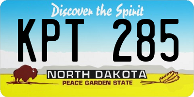 ND license plate KPT285