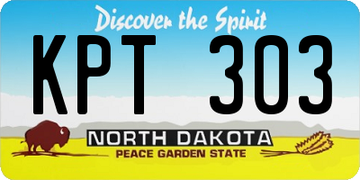 ND license plate KPT303