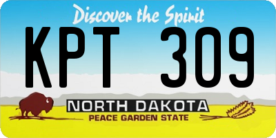 ND license plate KPT309