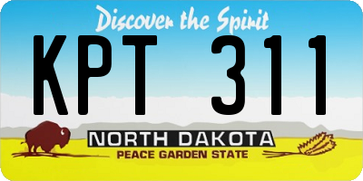 ND license plate KPT311