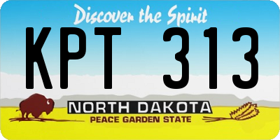 ND license plate KPT313