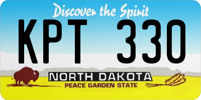 ND license plate KPT330