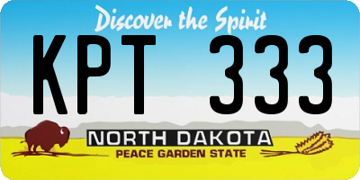 ND license plate KPT333