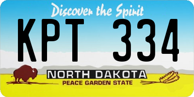 ND license plate KPT334