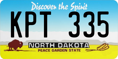 ND license plate KPT335