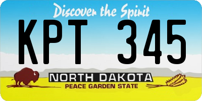 ND license plate KPT345