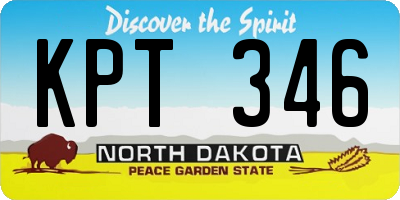 ND license plate KPT346