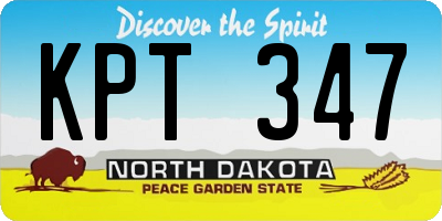 ND license plate KPT347