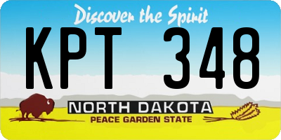 ND license plate KPT348