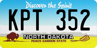 ND license plate KPT352