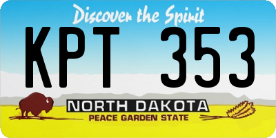 ND license plate KPT353