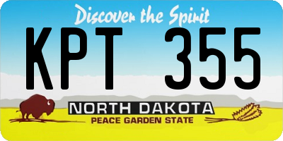 ND license plate KPT355