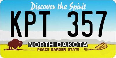 ND license plate KPT357