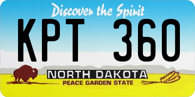 ND license plate KPT360
