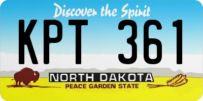 ND license plate KPT361
