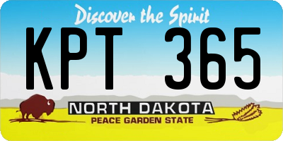 ND license plate KPT365