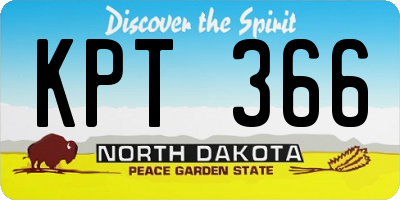 ND license plate KPT366