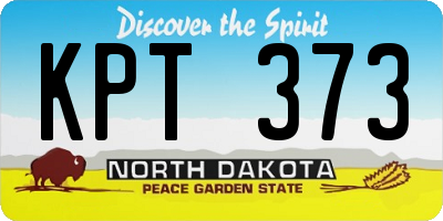 ND license plate KPT373