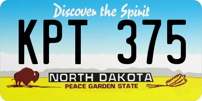ND license plate KPT375