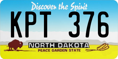 ND license plate KPT376