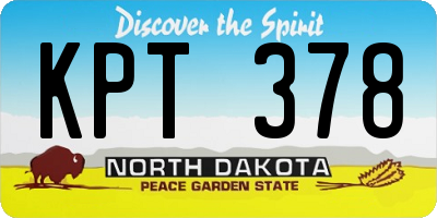 ND license plate KPT378